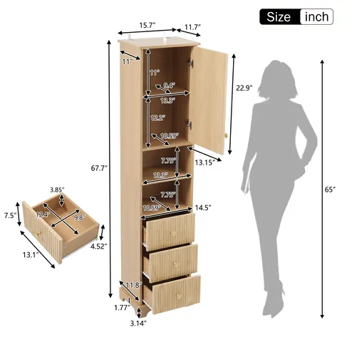 67.7-inch Freestanding Storage Cabinet - image 9