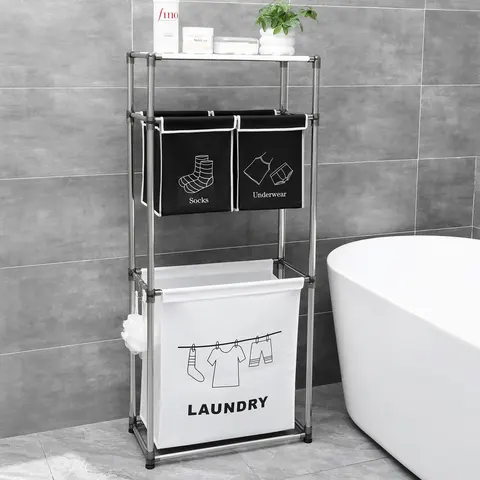 Bathroom Laundry Sorter with Four Removable Bags - image 4