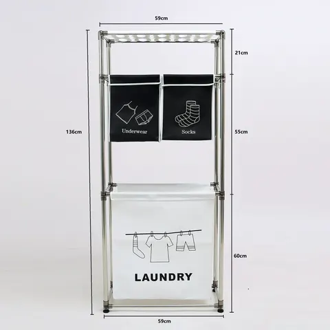 Bathroom Laundry Sorter with Four Removable Bags - image 6