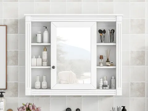 Mirror Cabinet with Six Open Shelves - image 16