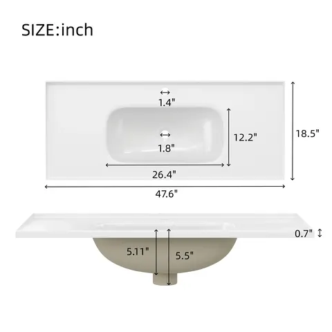 Navy Blue Vanity with Ceramic Sink - image 10
