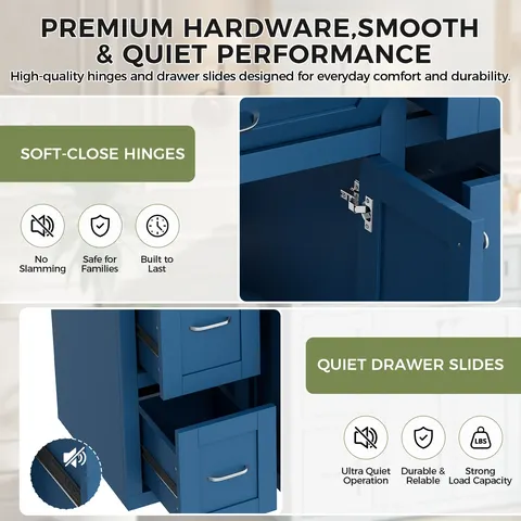 Navy Blue Vanity with Ceramic Sink - image 16