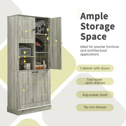 Tall Storage Cabinet with Flip-Out Basket - image 7