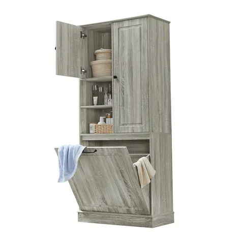 Tall Storage Cabinet with Flip-Out Basket - image 11