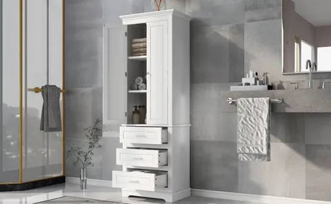 Tall Storage Cabinet with Three Drawers - image 26
